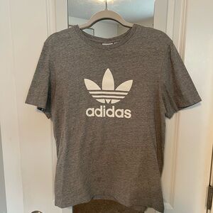Adidas Heather Gray Tee with White Logo